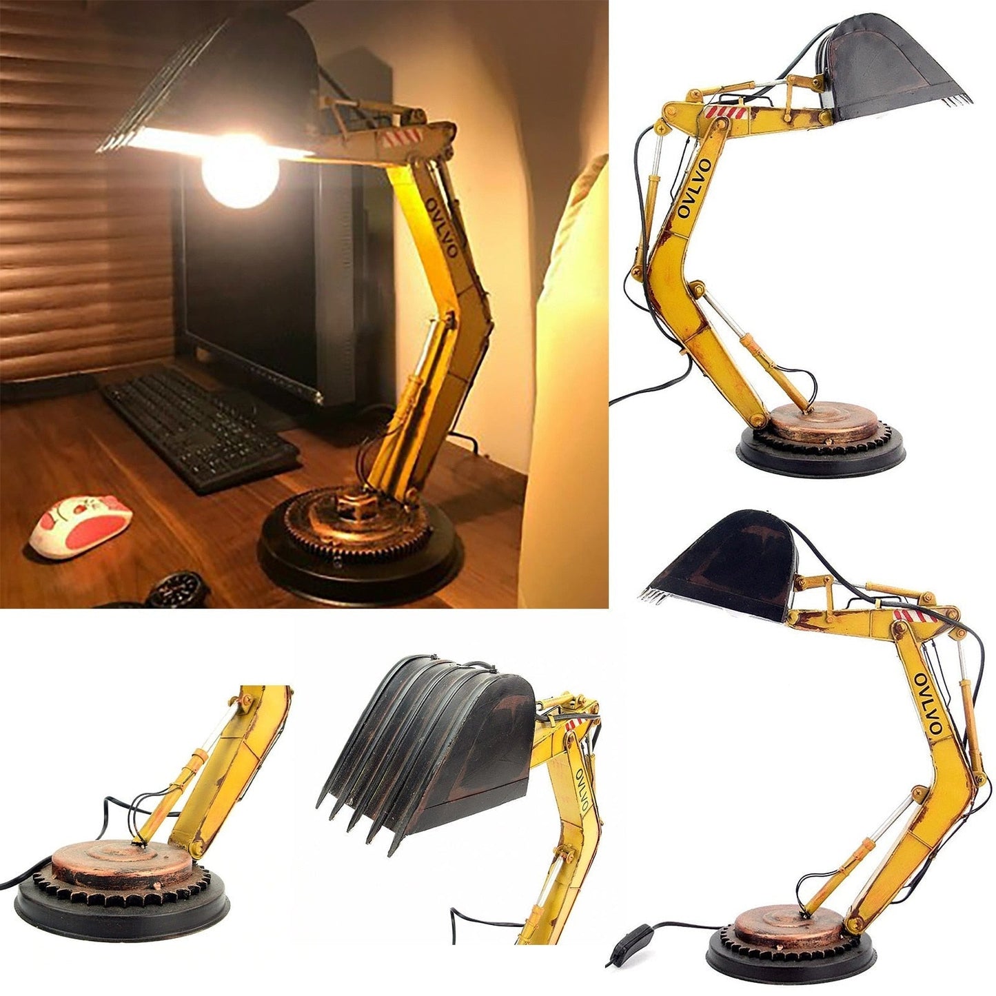 Excavator Design LED Table Lamp for Kids