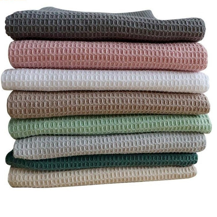 Waffle Weave Cotton Kitchen Towels Set of 2