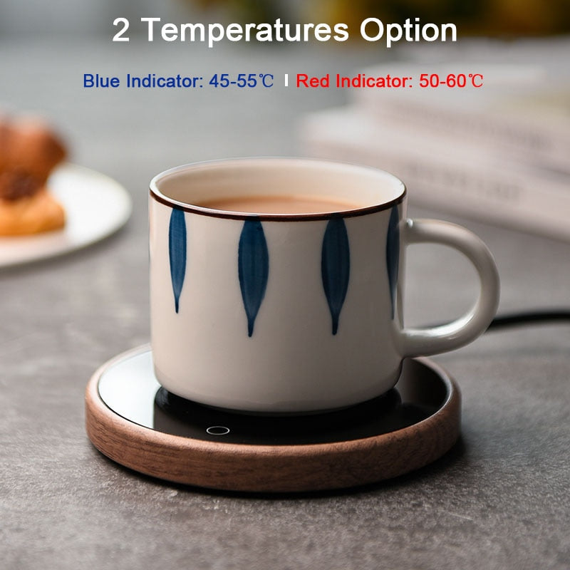 Smart Ceramic Mug Warmer with Temperature Control and Auto Shut-Off