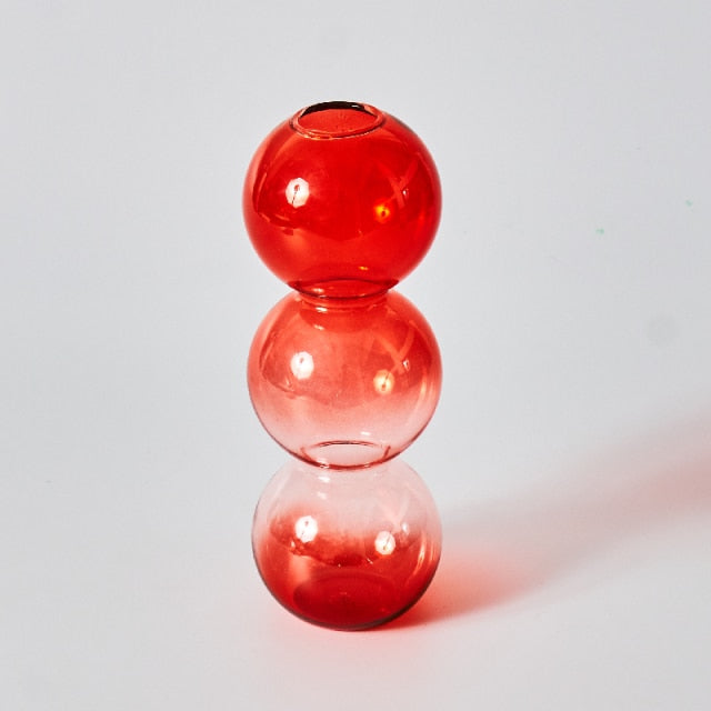 Cherry Red Borosilicate Glass Tealight Holder and Vase