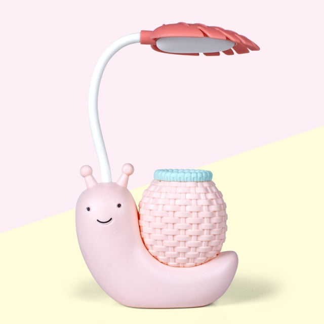 Snail Desk Lamp with Pencil Holder - LED Resin Light