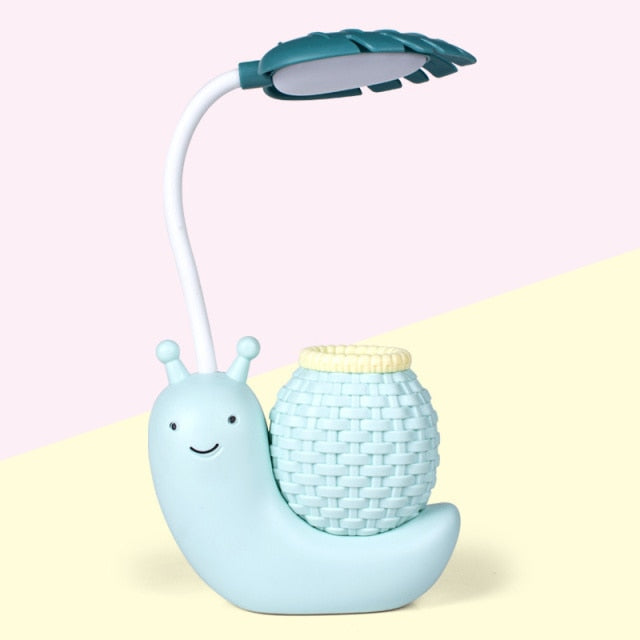 Snail Desk Lamp with Pencil Holder and LED Light