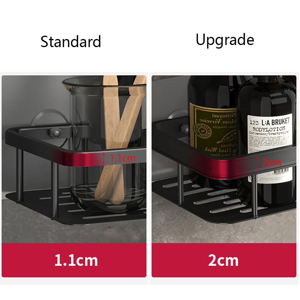 Metal Suction Cup Bathroom Shelves for Easy Storage