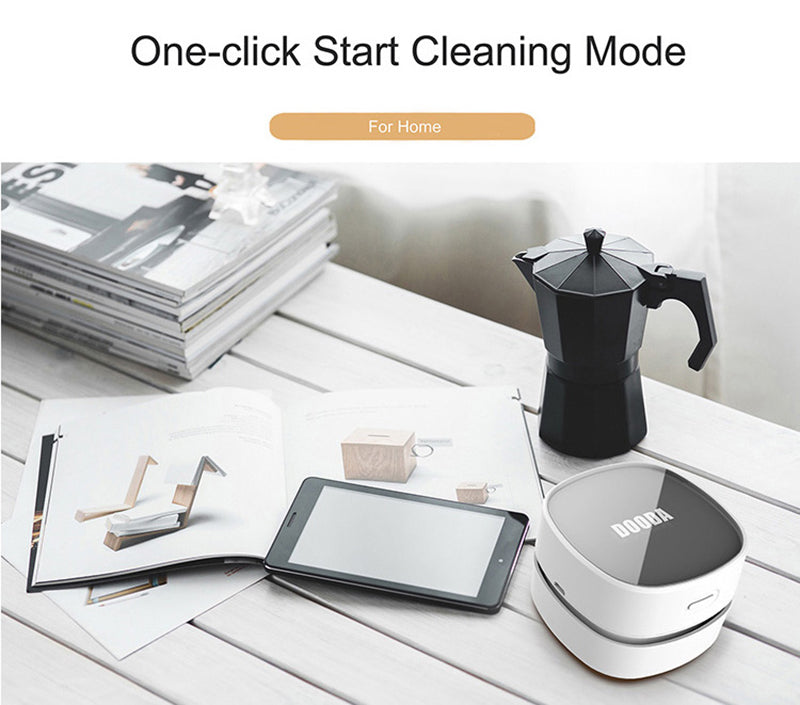 Mini Cordless Tabletop Vacuum Cleaner with 360-Degree Rotation