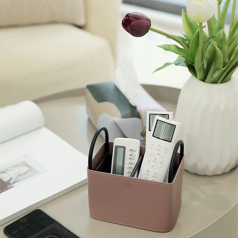 Leather Storage Basket with Metal Frame - Eco-Friendly, Modern Design