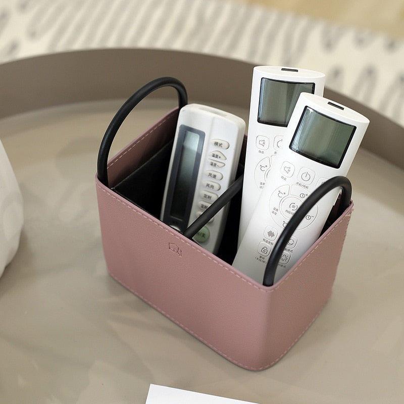 Leather Storage Basket with Metal Frame - Eco-Friendly, Modern Design