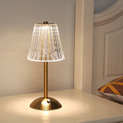 Gold Crystal Touch Control Table Lamp