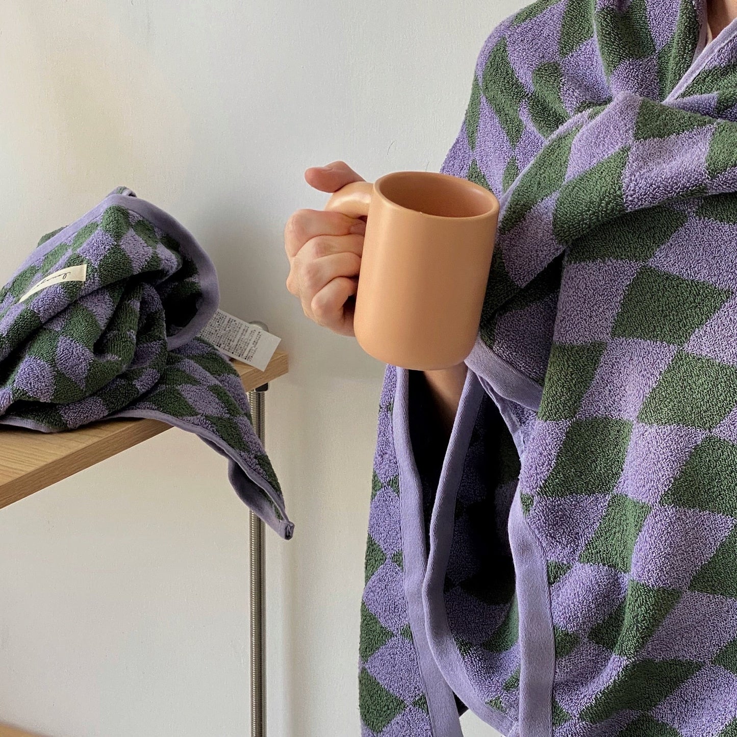 Vintage Stripe Checkerboard Cotton Towel Set