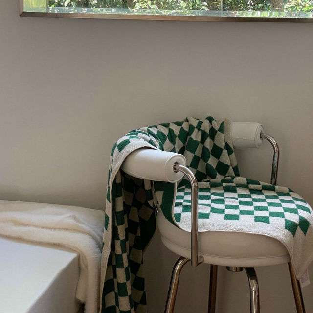 Vintage Stripe Checkerboard Cotton Towel Set