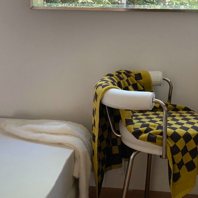 Vintage Stripe Checkerboard Cotton Towel Set