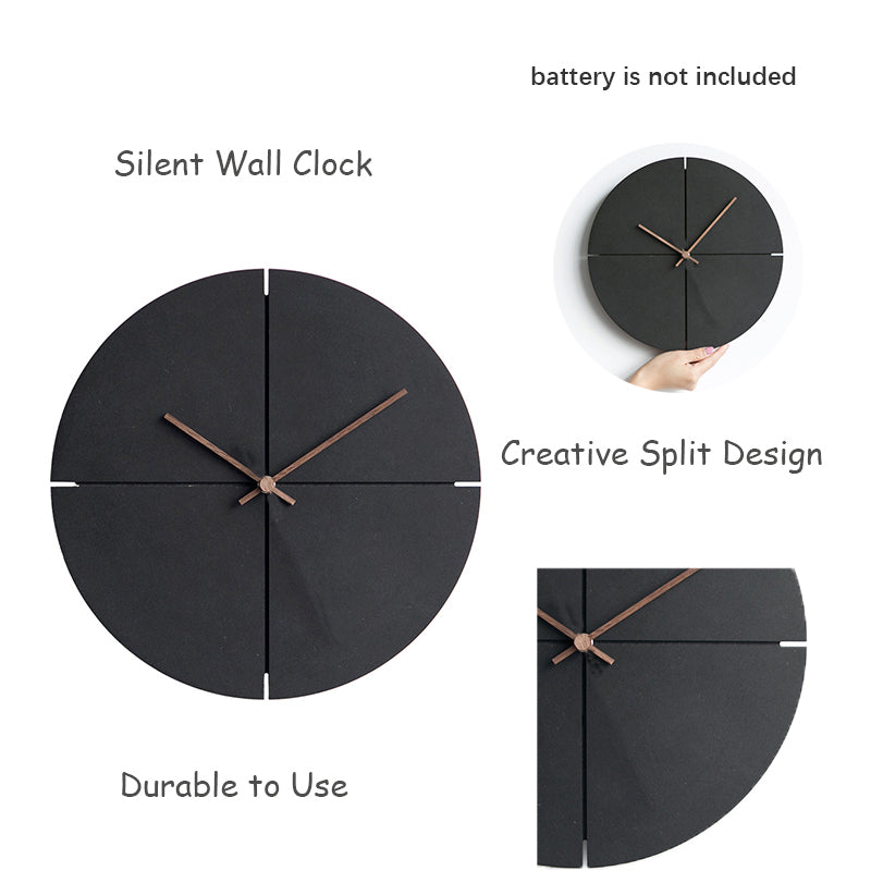 Nordic Minimalist Wooden Wall Clock with Quiet Mechanism