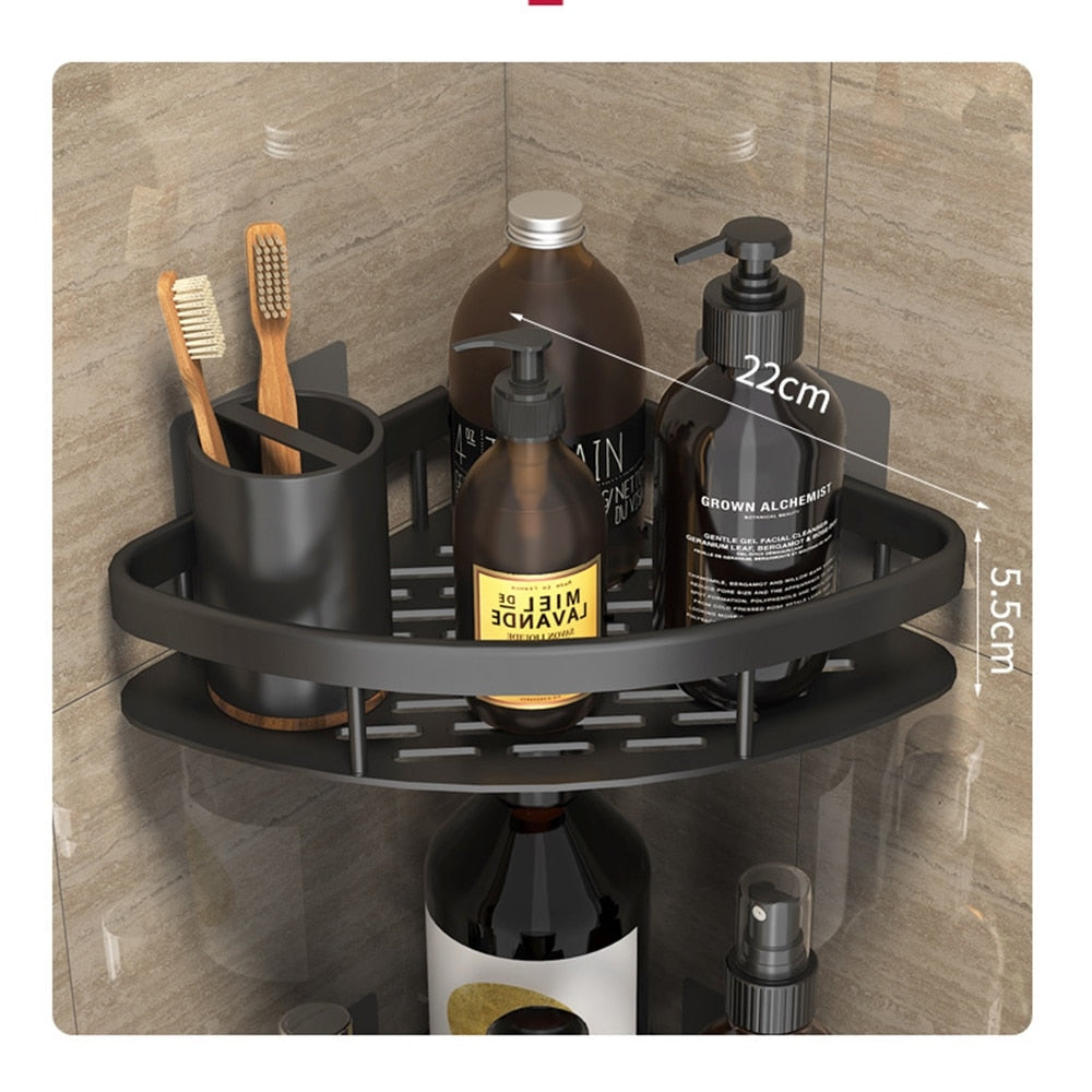 Metal Suction Cup Bathroom Shelves for Easy Storage
