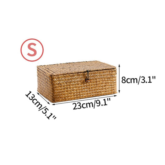 Handwoven Seagrass Storage Box with Lid