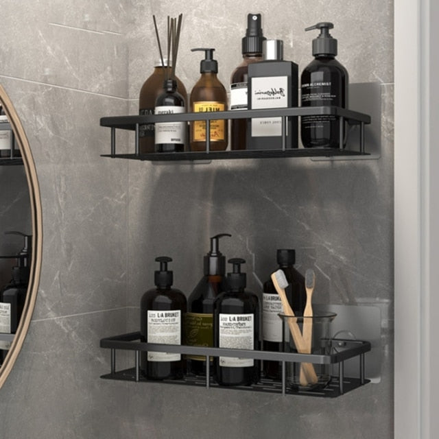 Metal Suction Cup Bathroom Shelves for Easy Storage