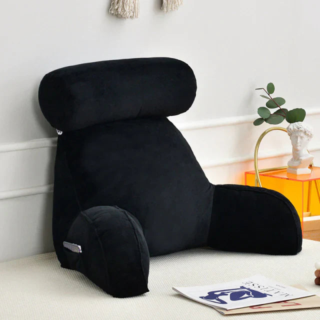 Adjustable Reading Bed Pillow with Arms and Side Pocket