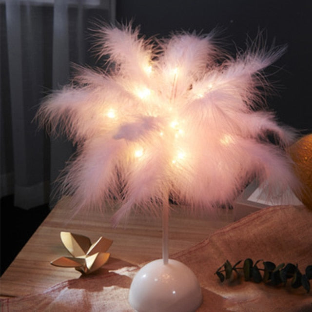 Palm Leaf Table Lamp with Color Options