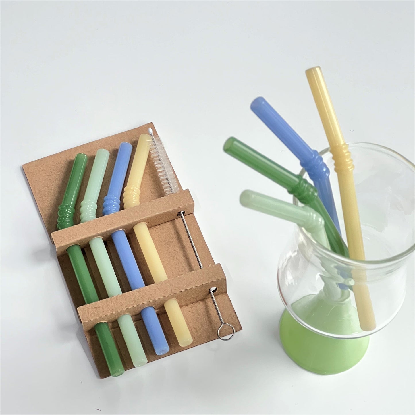 Reusable Borosilicate Glass Straws Set of 4