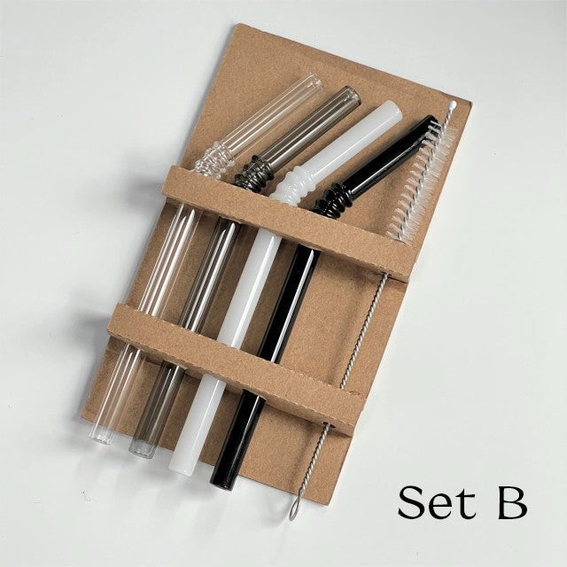 Reusable Borosilicate Glass Straws Set of 4