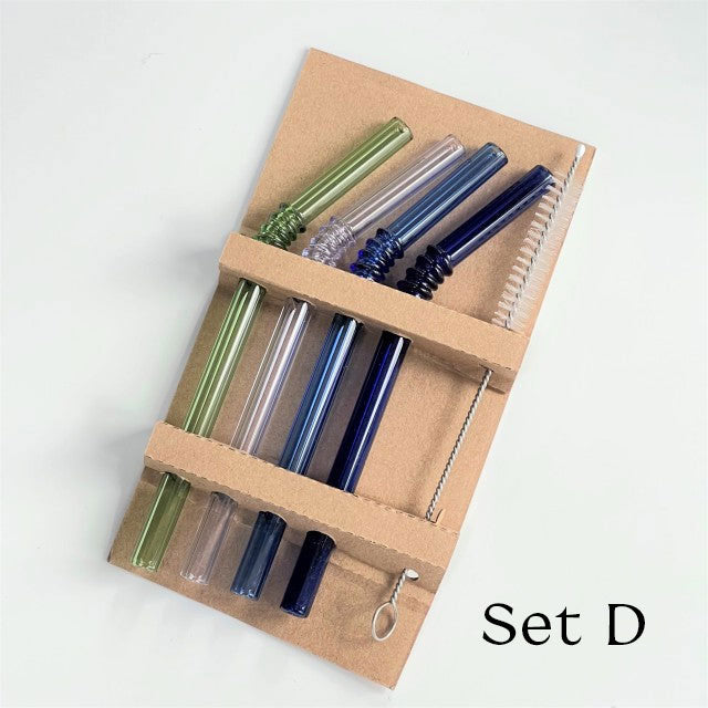 Reusable Borosilicate Glass Straws Set of 4