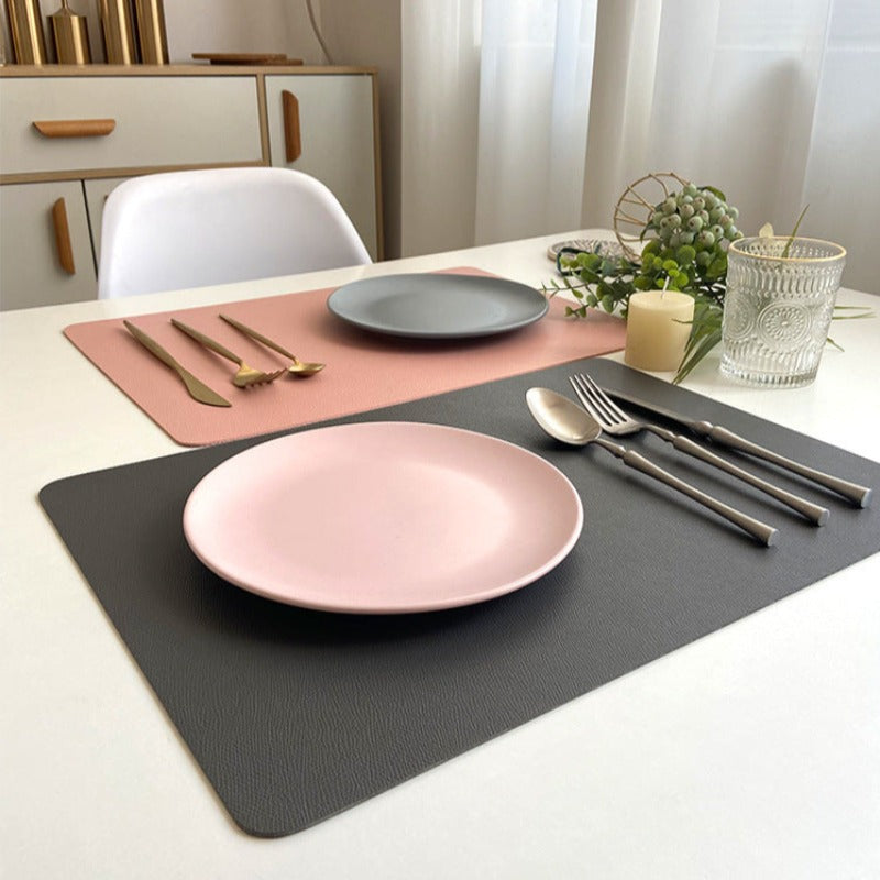 Modern Rectangular Waterproof PU Leather Placemats