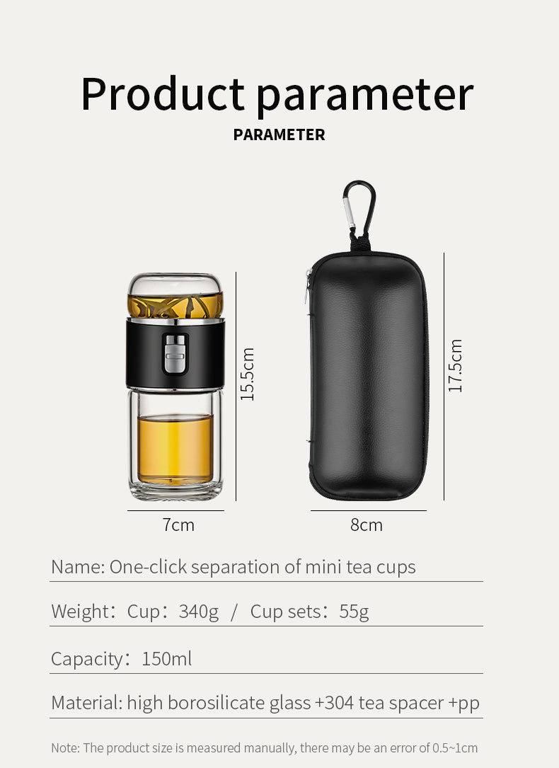 Double-Walled Glass Tea Infuser Thermos Bottle