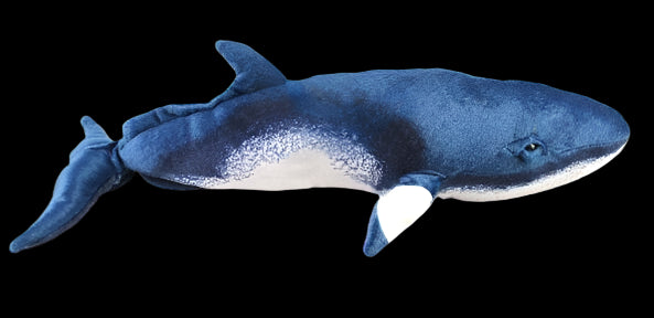 Minke Whale Plush Stuffed Toy - 21 Inch Blue & White