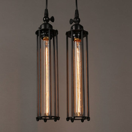 Vintage Iron Cage Pendant Light