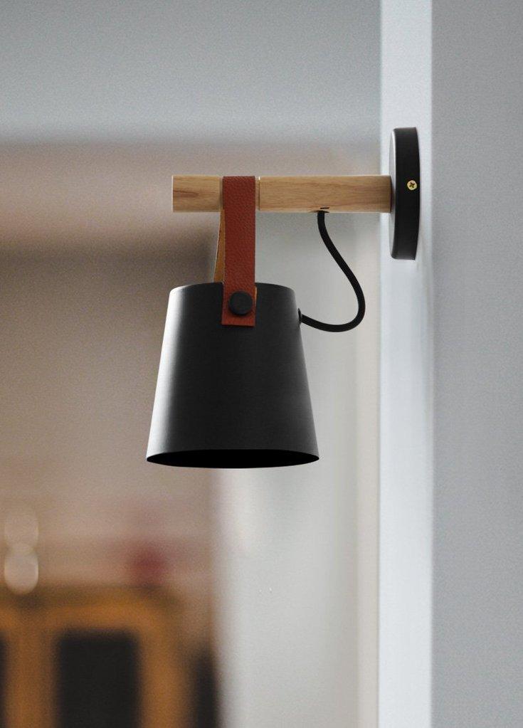 Nordic Wood and Iron Wall Lamp