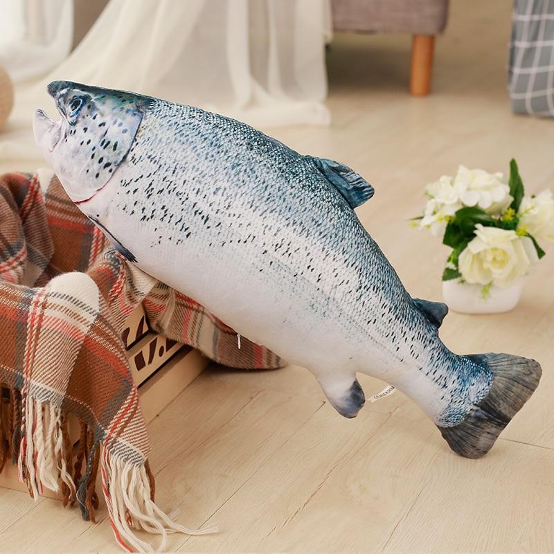 Soft Salmon Plush Pillow Toy for Kids and Adults