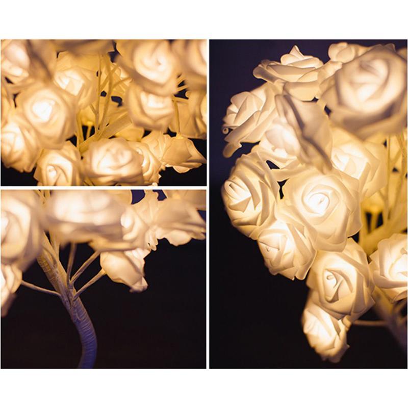 LED Rose Tree Table Lamp with Brushed Stainless Finish