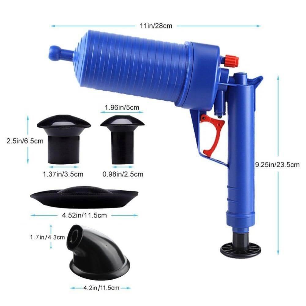 High Pressure Air Drain Cleaner with Multiple Suction Heads