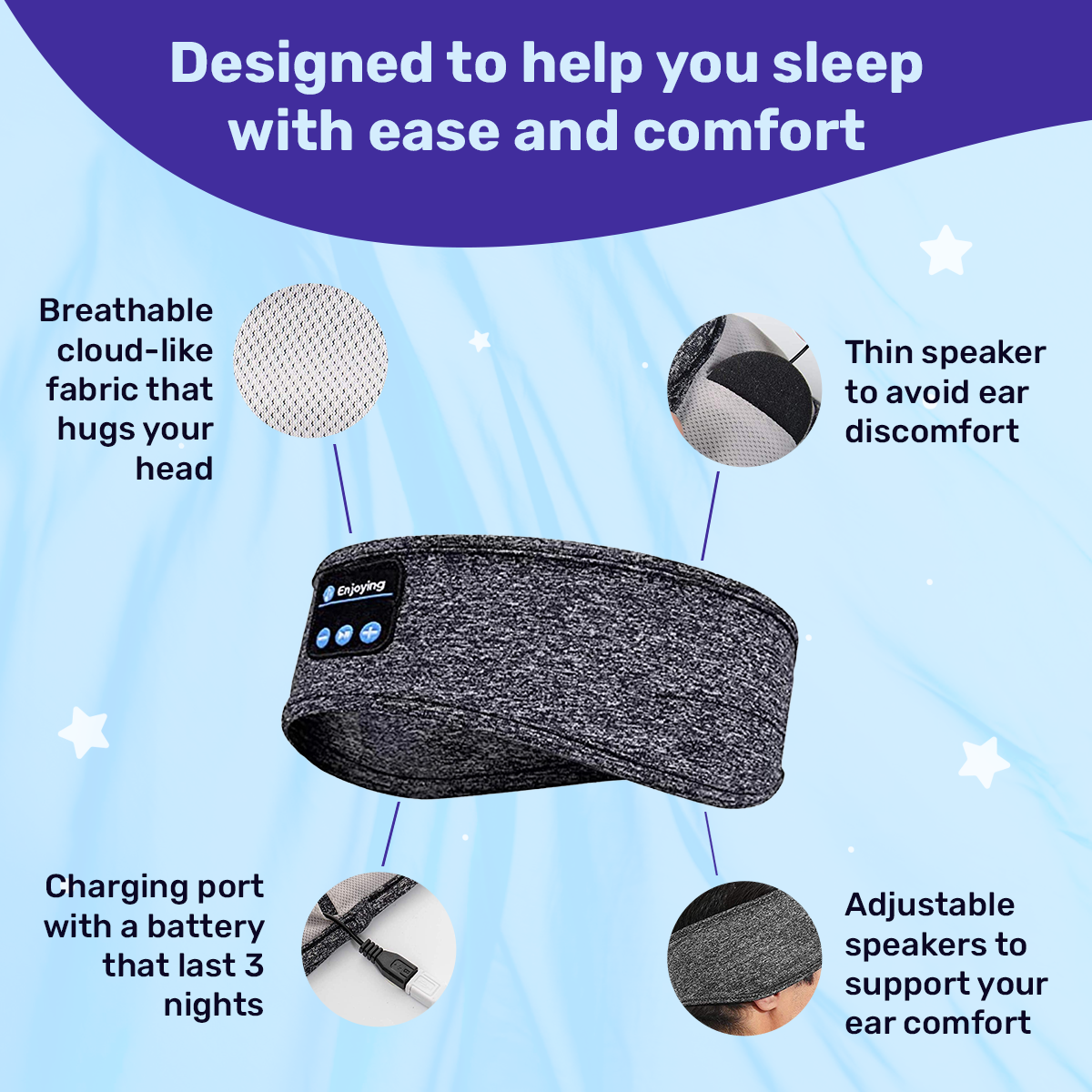 Sleep Headphones for Comfortable Rest and Stress Relief