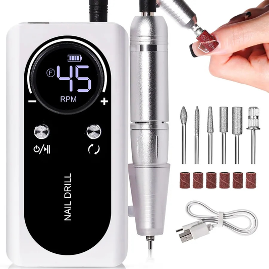 Portable Electric Nail File 45000RPM Rechargeable Low Noise