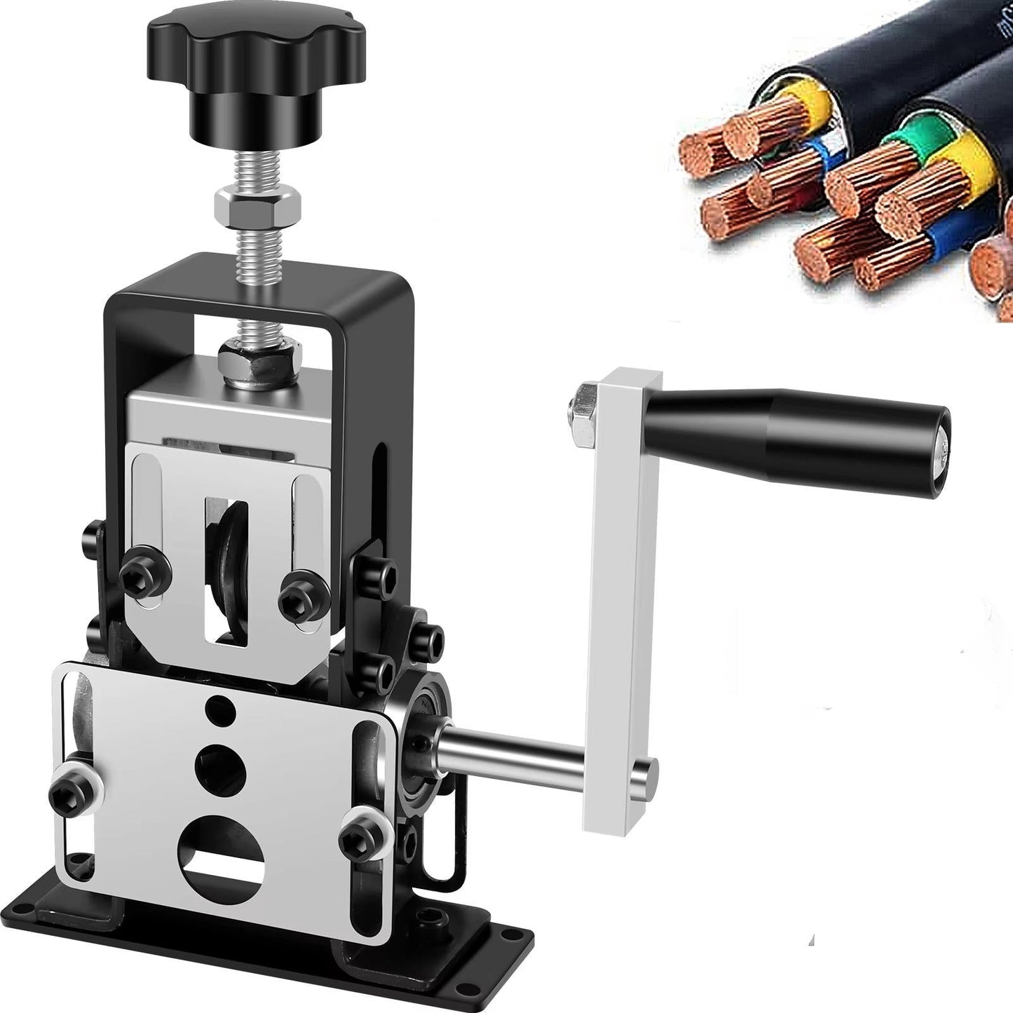 Manual Cable Stripper with Adjustable Depth and Drill Compatibility