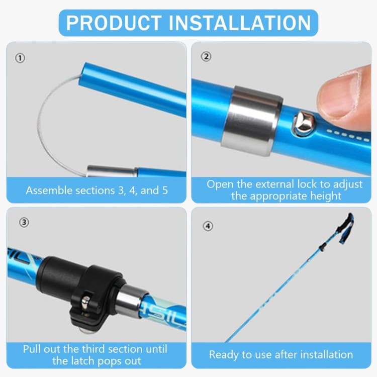 Adjustable Ergonomic Aluminum Trekking Poles - Lightweight & Compact