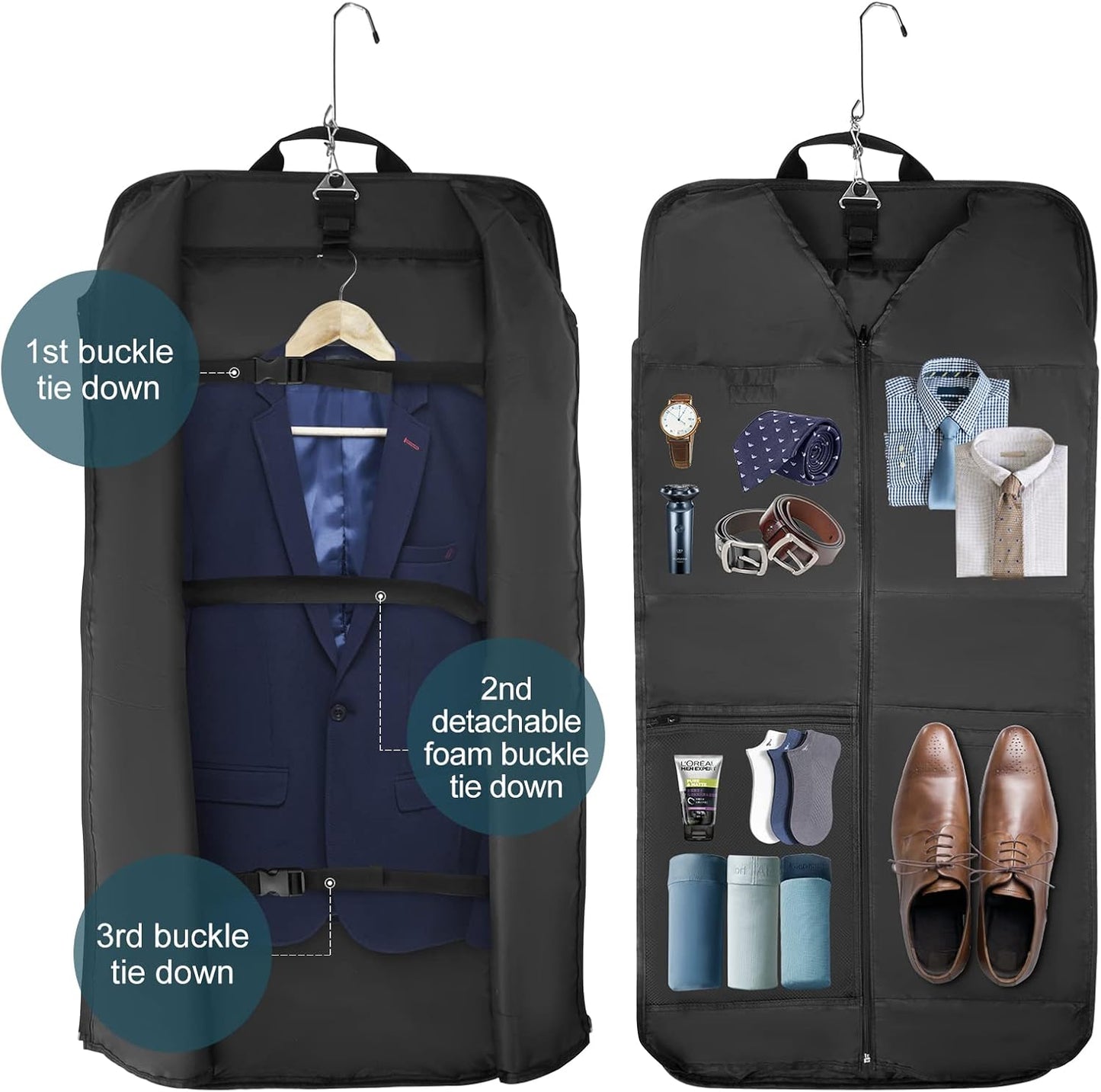 Foldable Waterproof Travel Garment Bag with Shoulder Strap