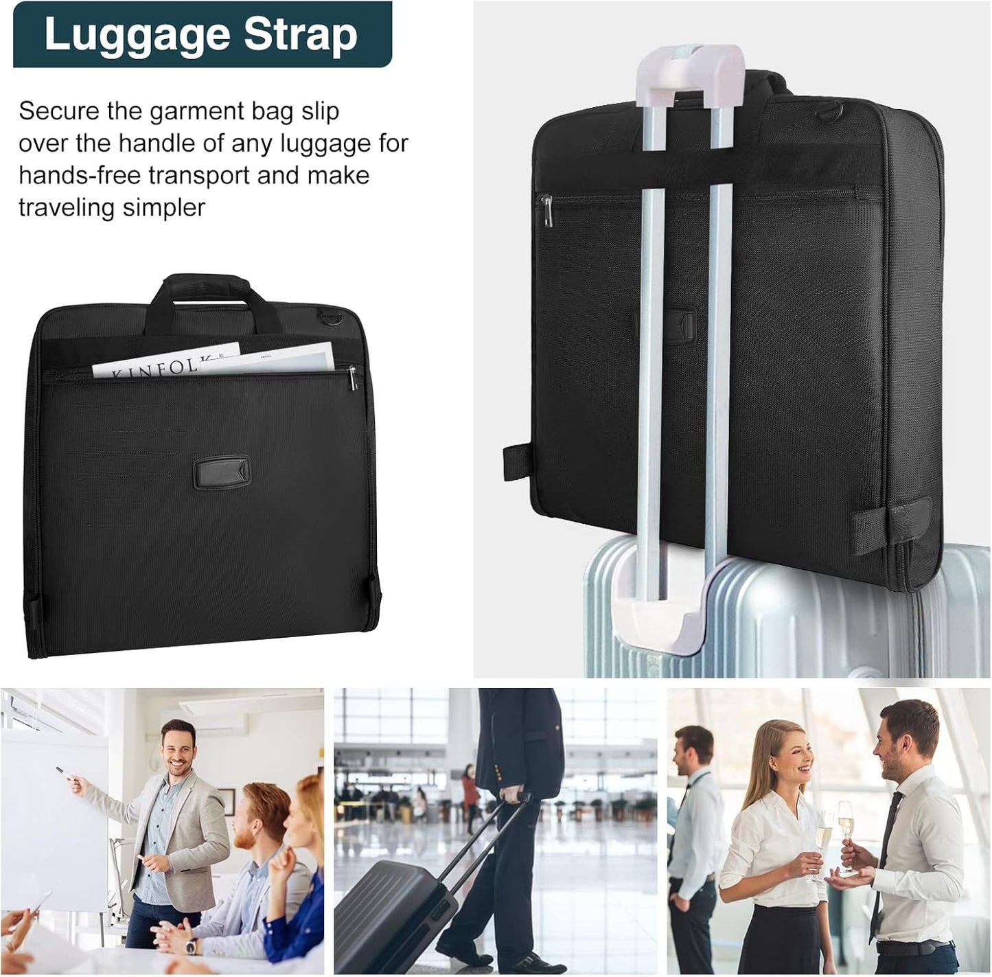 Foldable Waterproof Travel Garment Bag with Shoulder Strap