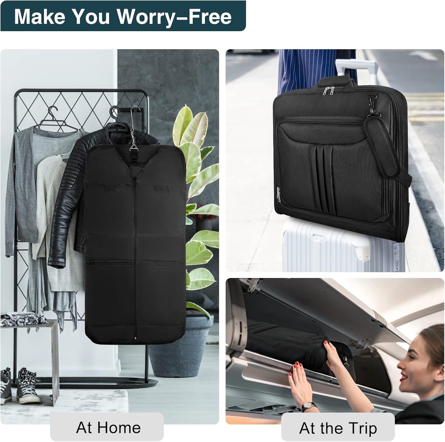 Foldable Waterproof Travel Garment Bag with Shoulder Strap