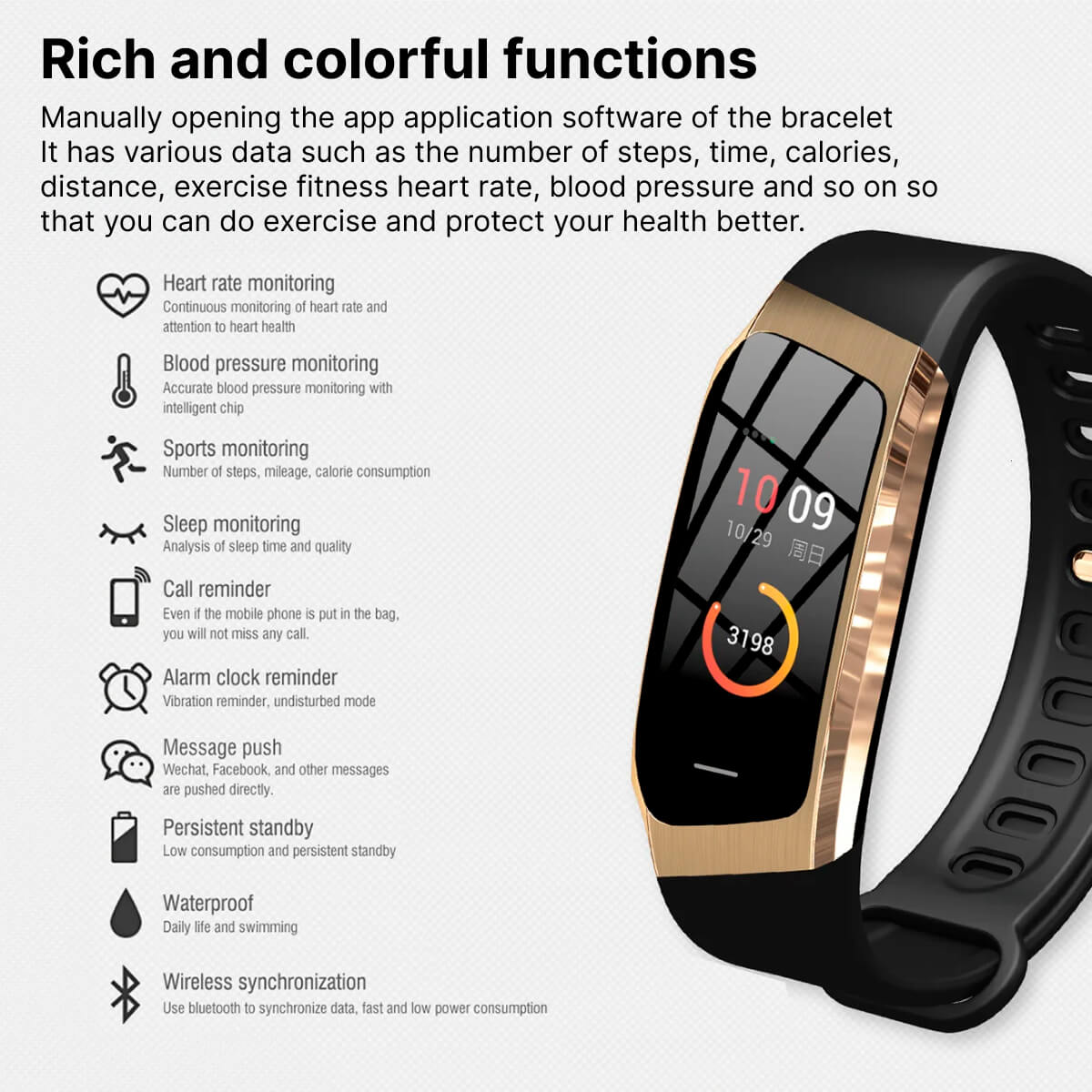 Smartwatch with Heart Rate, Blood Pressure, and Sleep Tracking
