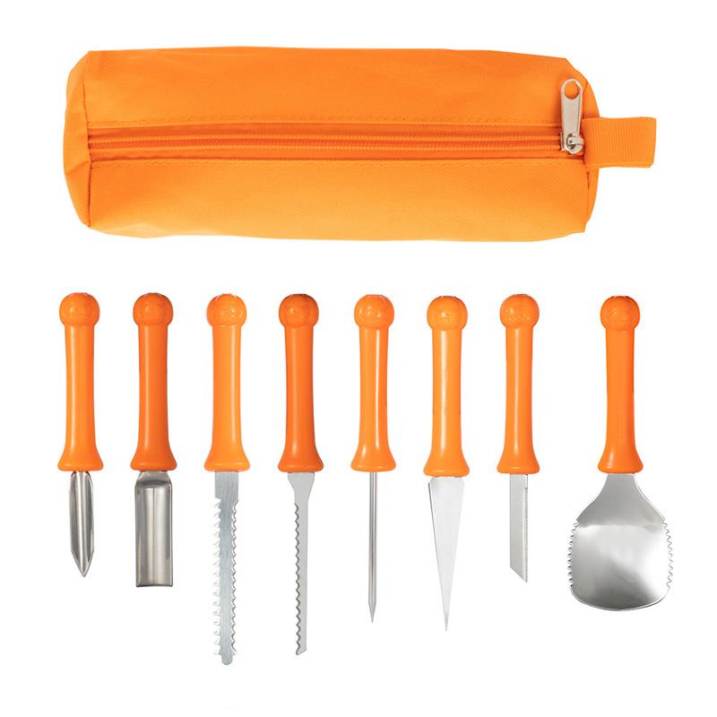Stainless Steel Pumpkin Carving Tool Set with Storage Bag