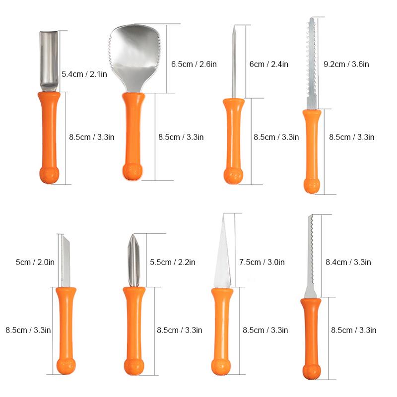 Stainless Steel Pumpkin Carving Tool Set with Storage Bag