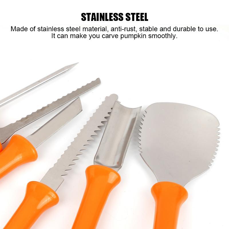 Stainless Steel Pumpkin Carving Tool Set with Storage Bag