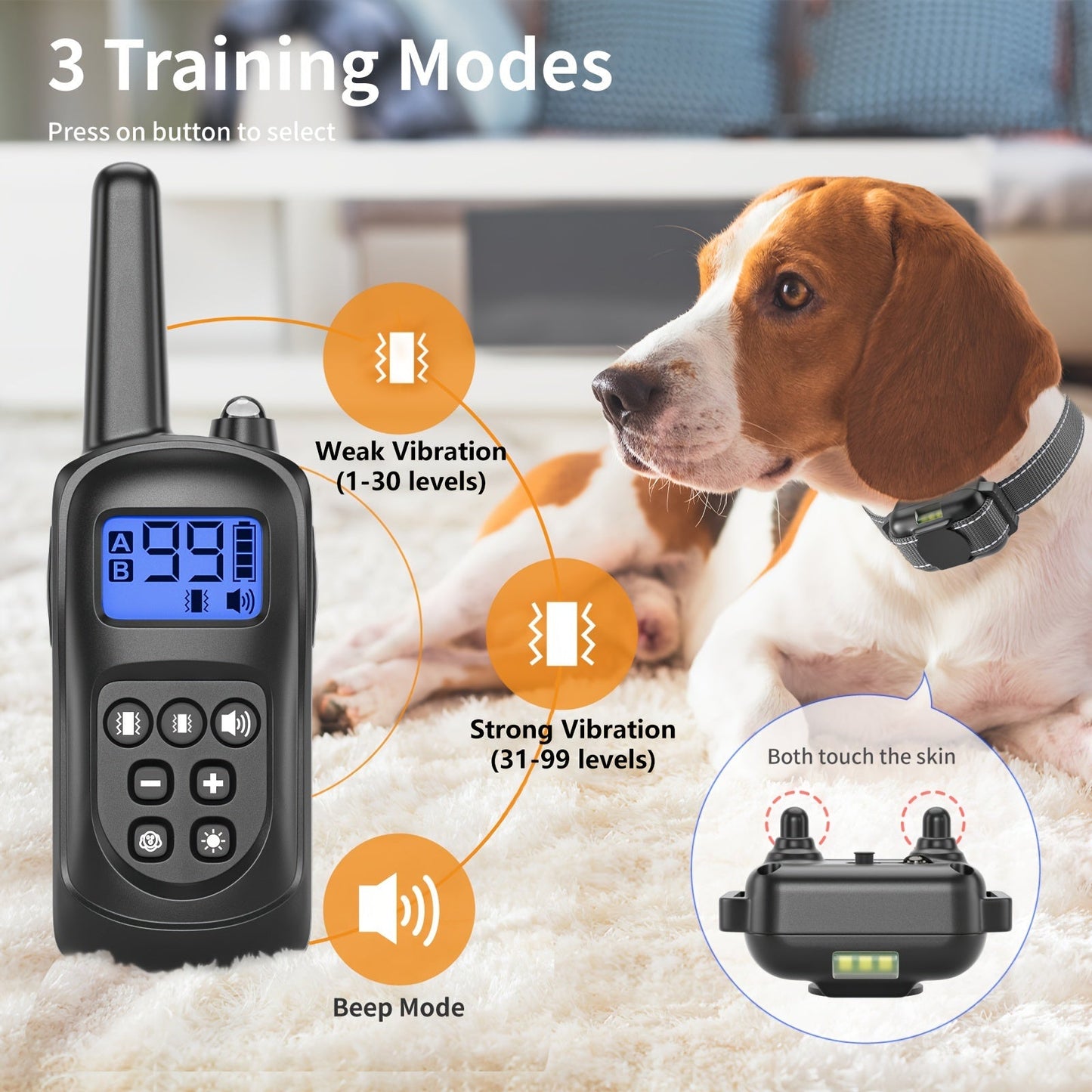 Adjustable Vibration Dog Collar with USB Charging