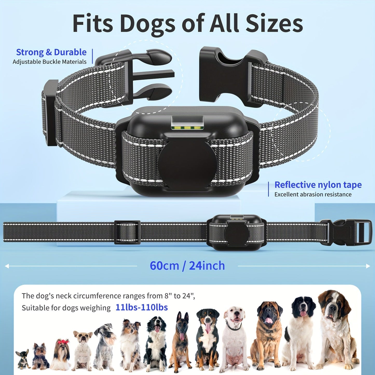 Adjustable Vibration Dog Collar with USB Charging