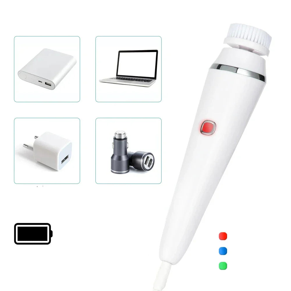 Travel-Friendly Cleansing Brush with 4 Replaceable Heads