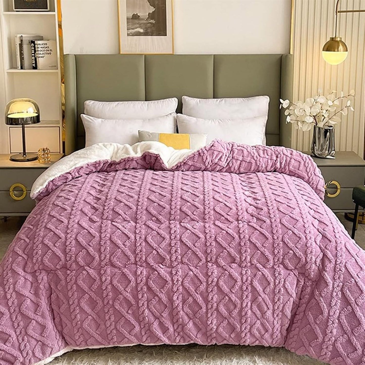 Reversible Thick Sherpa Fleece Blanket