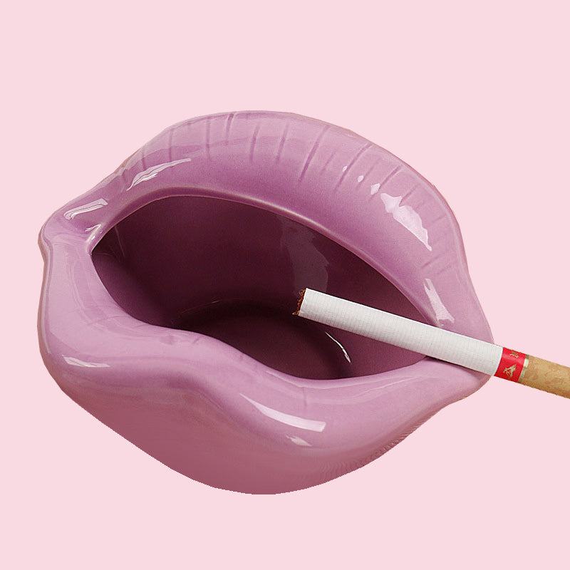 Ceramic Lip-Shaped Planter for Succulents and Decor