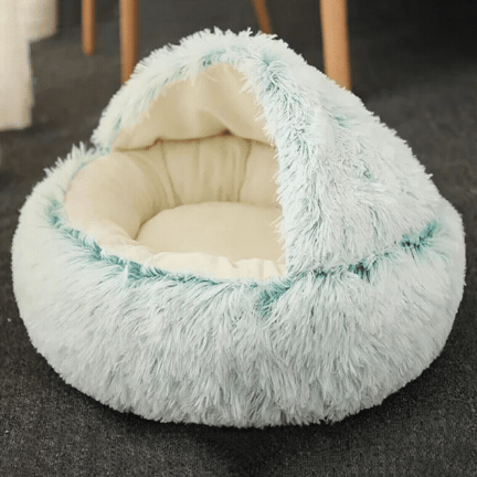 Plush Semi-Enclosed Cat Bed for Cozy Security