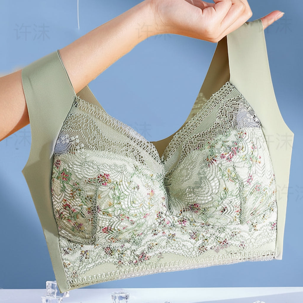 No Wire Women's Push Up Bra with Wrapped Chest Support