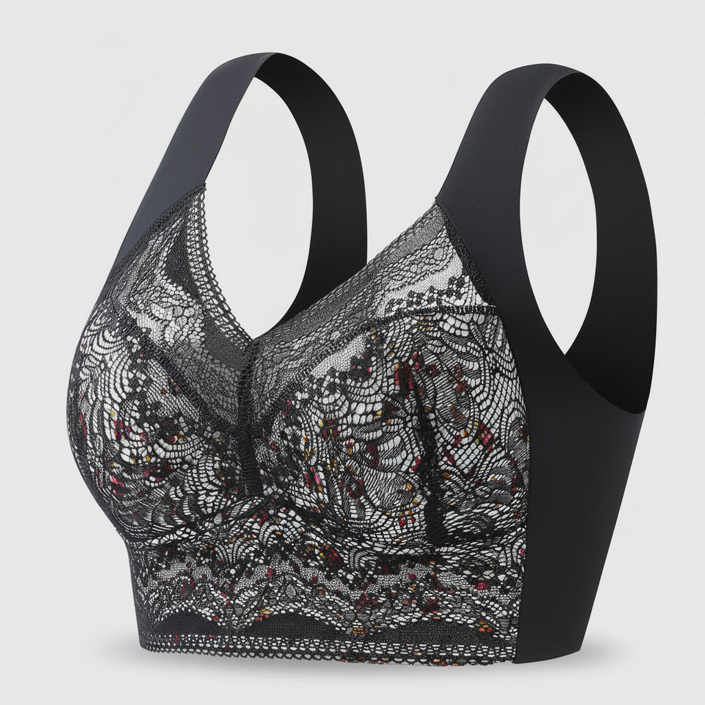 No Wire Women's Push Up Bra with Wrapped Chest Support
